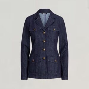 RALPH LAUREN Denim Blazer dark wash NWOT